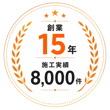創業15年・施工実績8000件